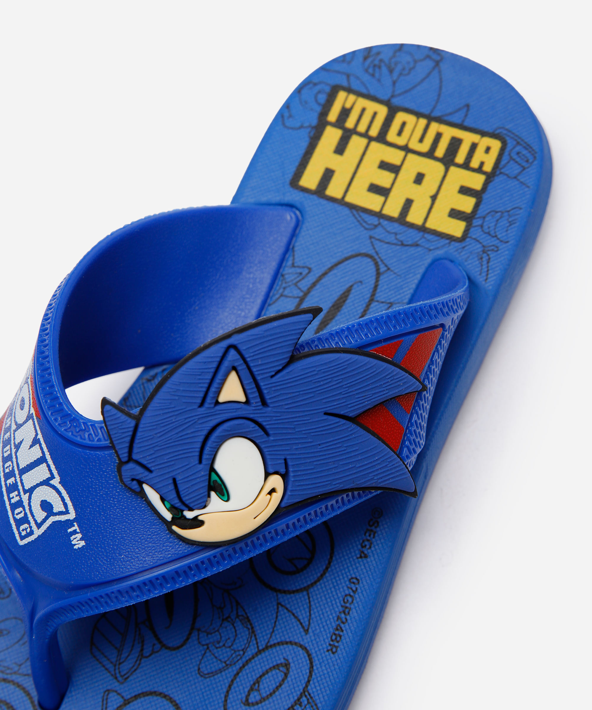 chinelo infantil sonic grendene azul