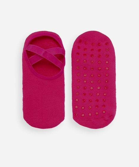 meia feminina sapatilha com antiderrapante rosa
