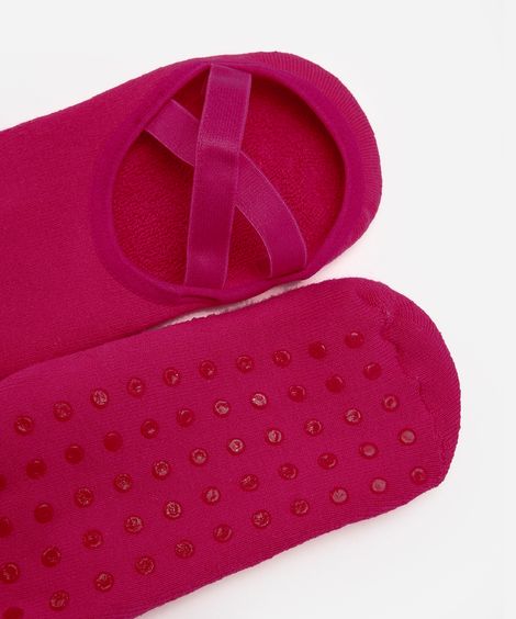 meia feminina sapatilha com antiderrapante rosa