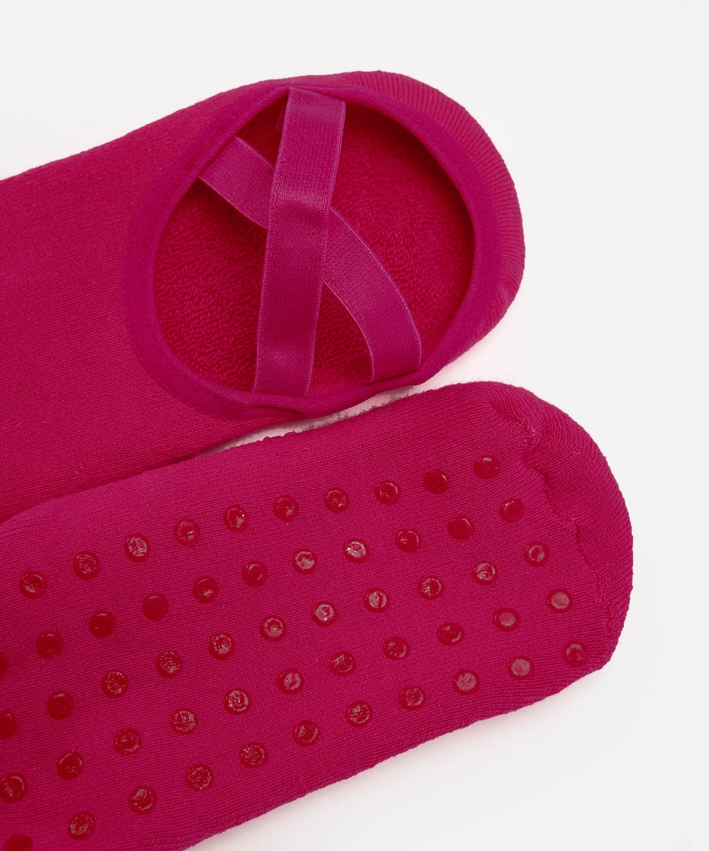meia feminina sapatilha com antiderrapante rosa