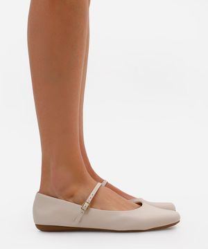 sapatilha boneca bico redondo oneself off white