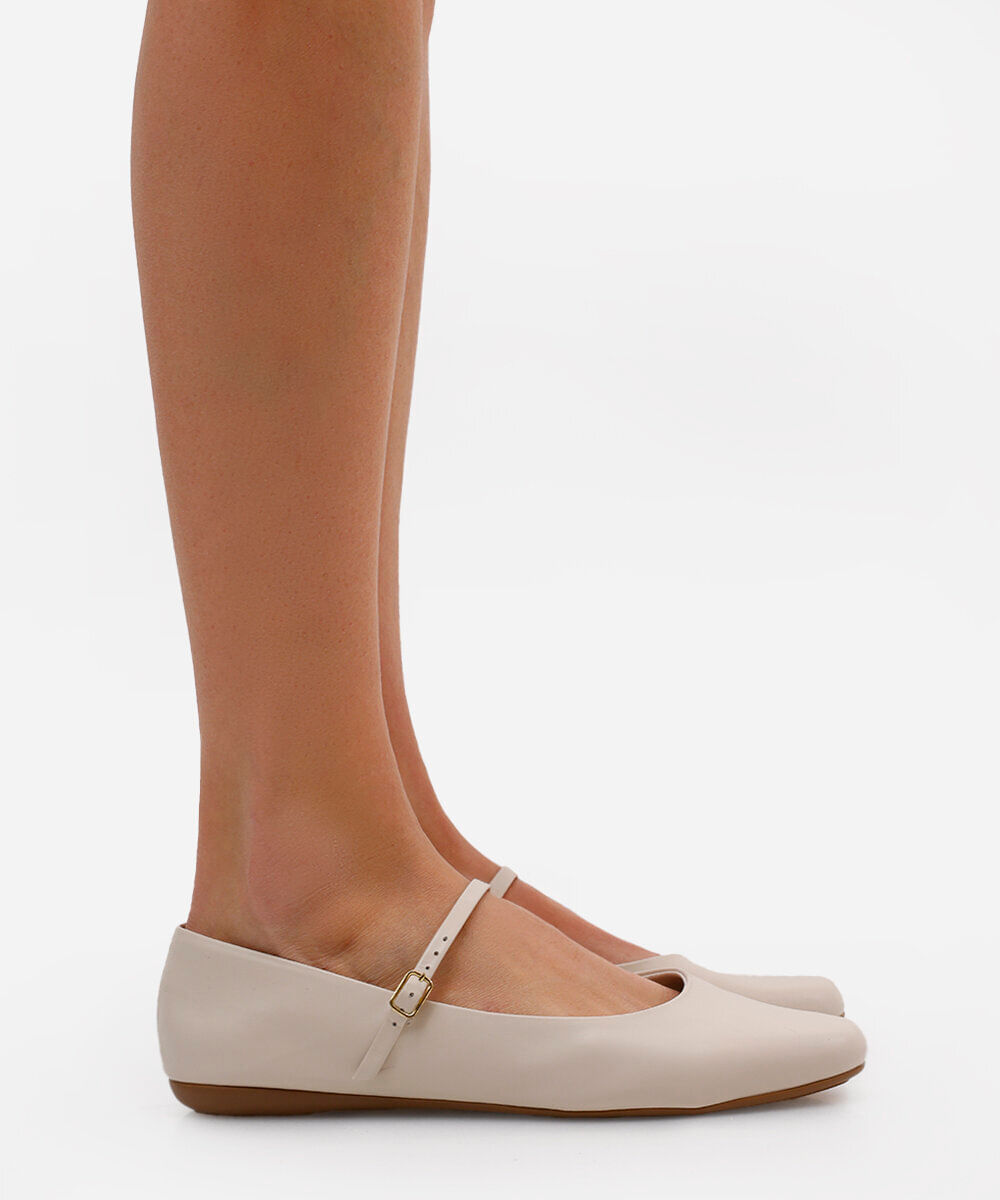 sapatilha boneca bico redondo oneself off white