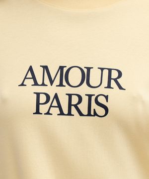 camiseta feminina de algodão peruano amour paris amarela