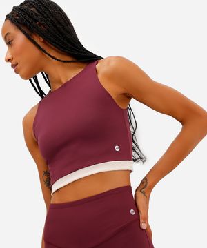 cropped feminino esportivo ace bicolor vinho