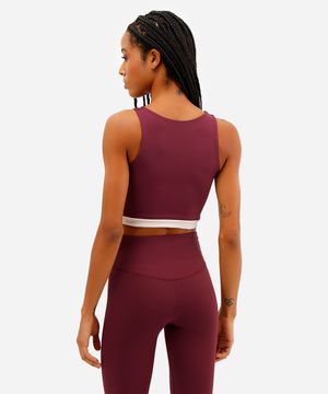 cropped feminino esportivo ace bicolor vinho
