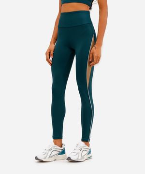 calça legging feminina esportiva ace com recortes azul