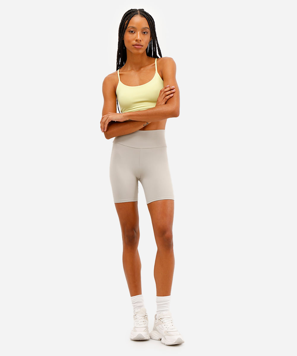 bermuda feminina esportiva bege