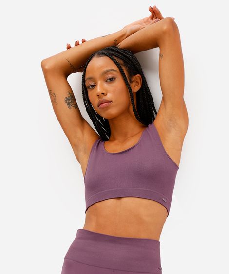 top feminino sem costura esportivo ace roxo