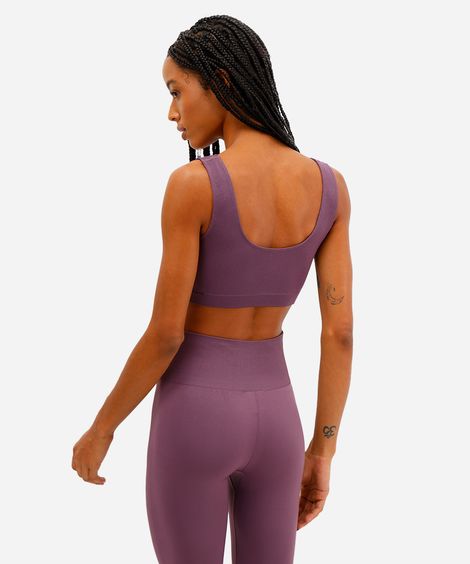 top feminino sem costura esportivo ace roxo