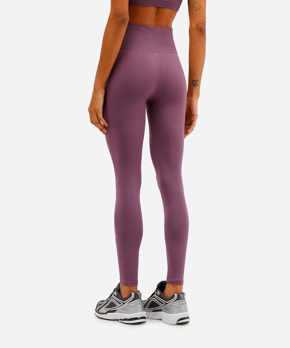 calça legging sem costura esportiva roxa
