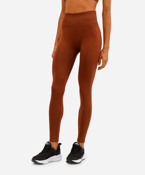calça legging sem costura esportiva marrom