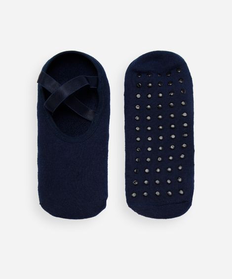 meia feminina sapatilha com antiderrapante azul