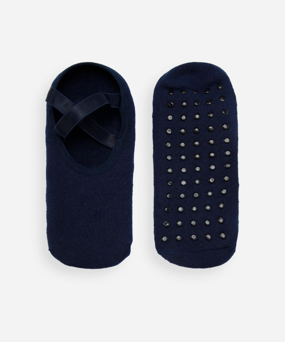 meia feminina sapatilha com antiderrapante azul