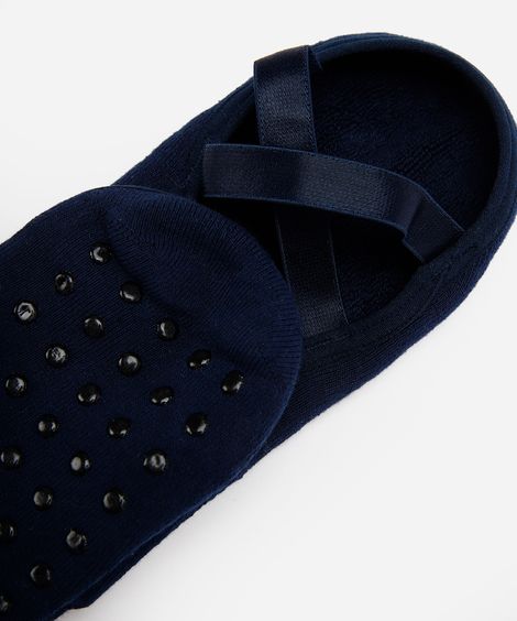 meia feminina sapatilha com antiderrapante azul