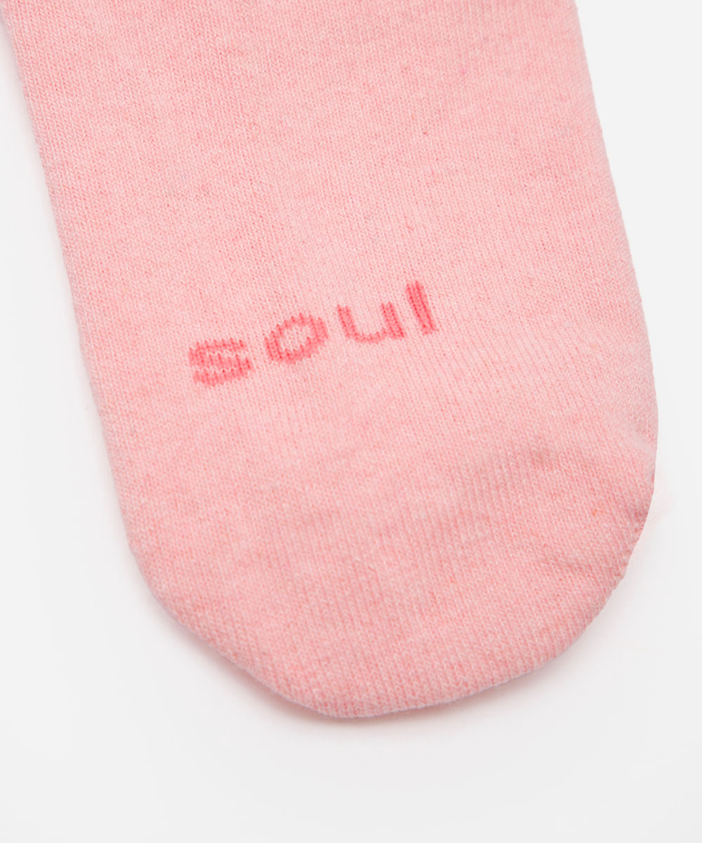meia soquete de algodão rosa