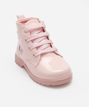 bota infantil borboleta com glitter rosa
