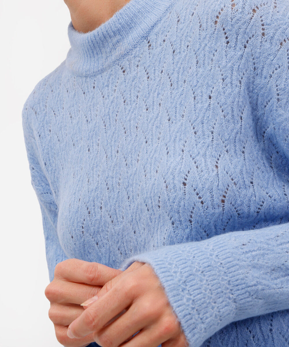 suéter feminino texturizado azul