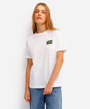 camiseta feminina de algodão peanuts off white