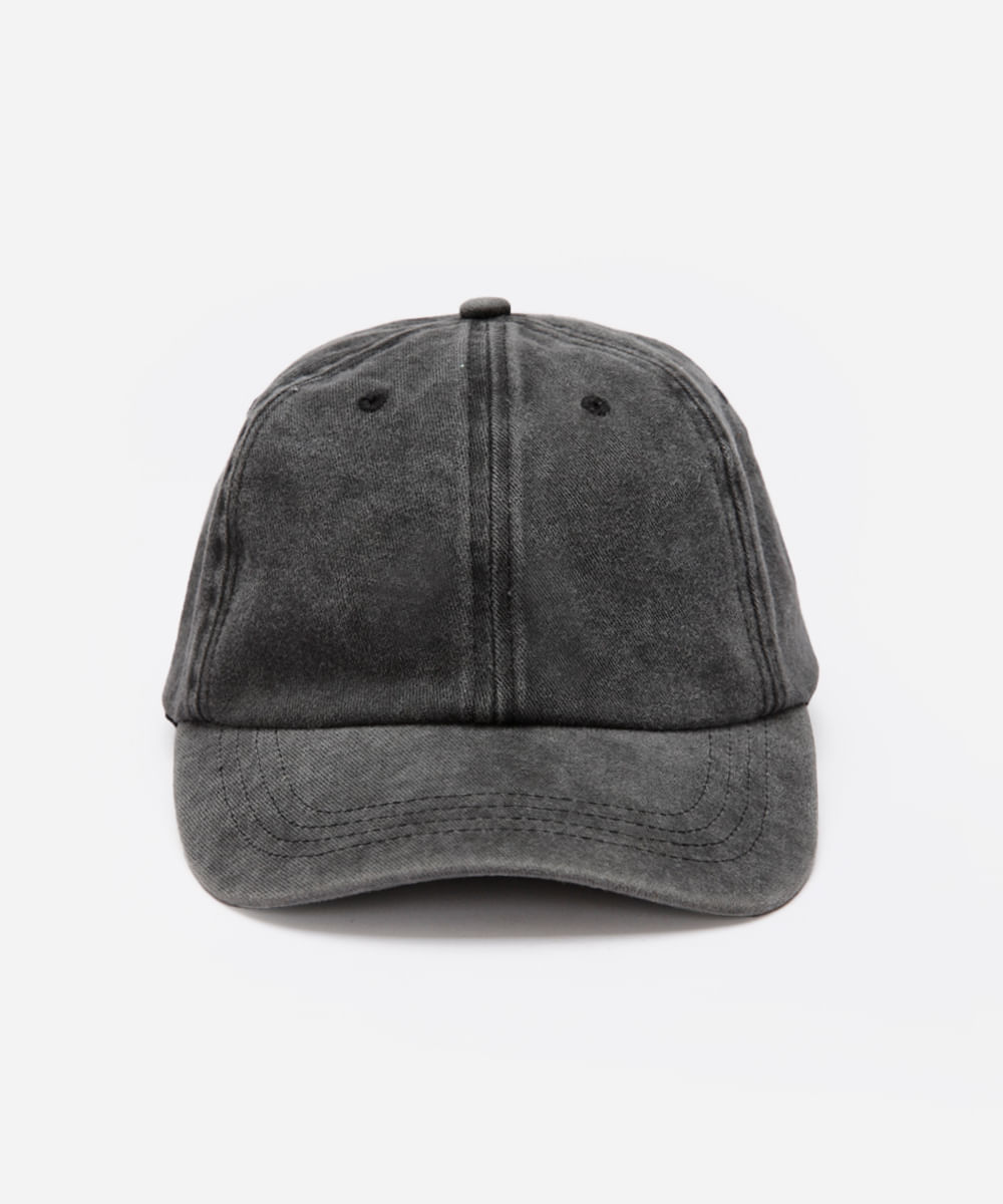 boné de sarja aba curva estonado preto