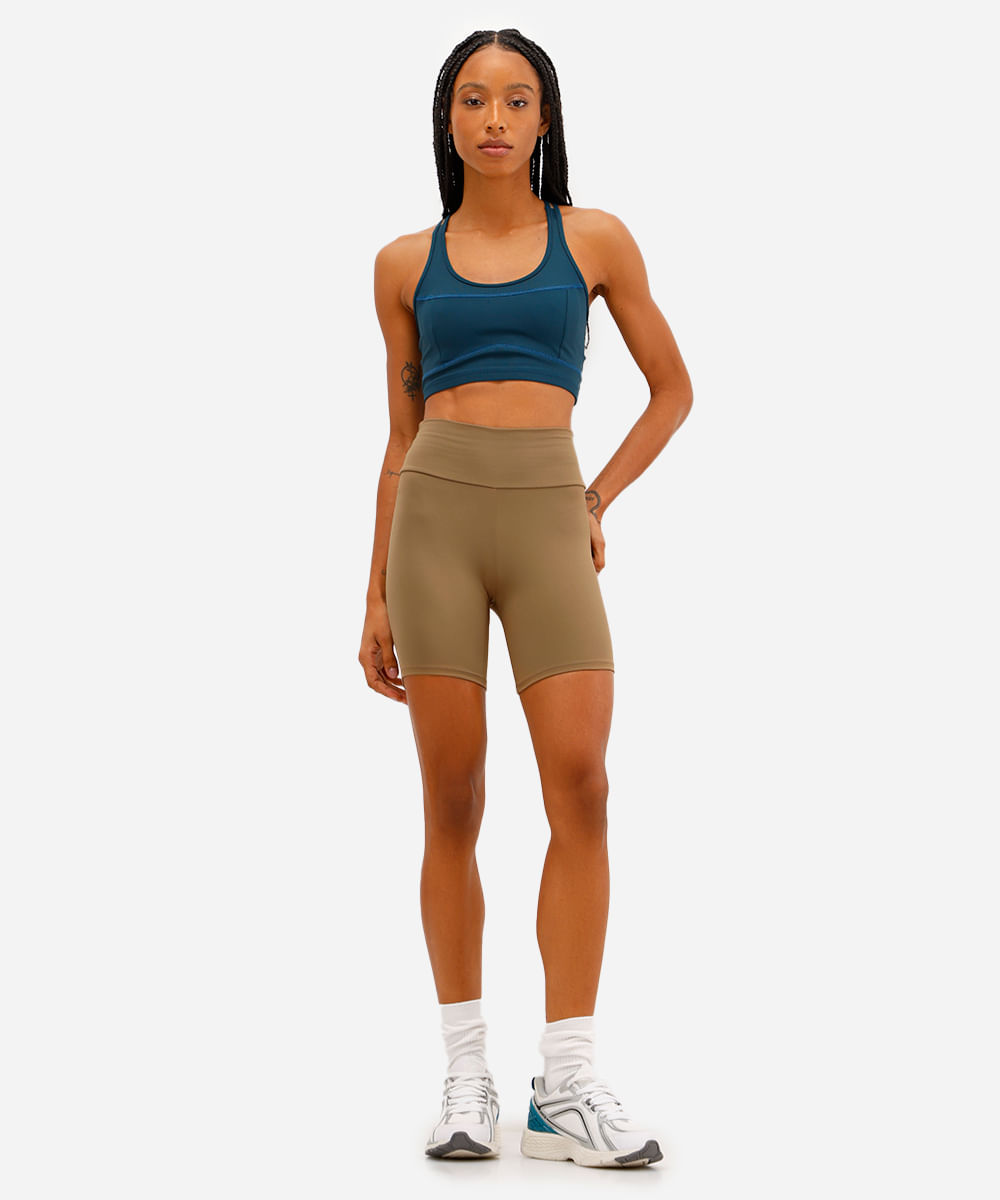 bermuda feminina esportiva marrom