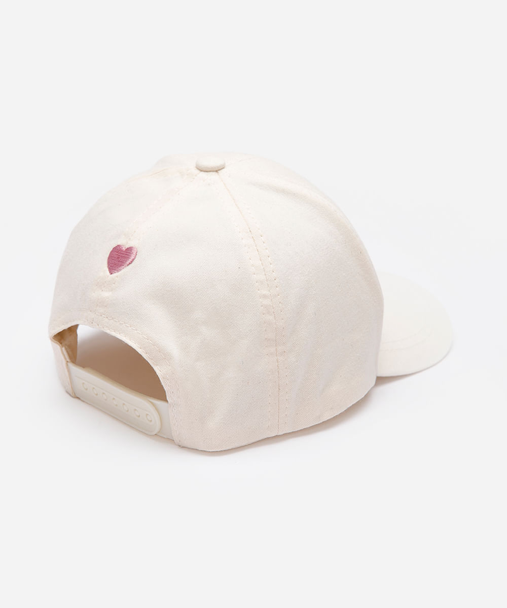 boné infantil de sarja aba curva angel e stitch off white