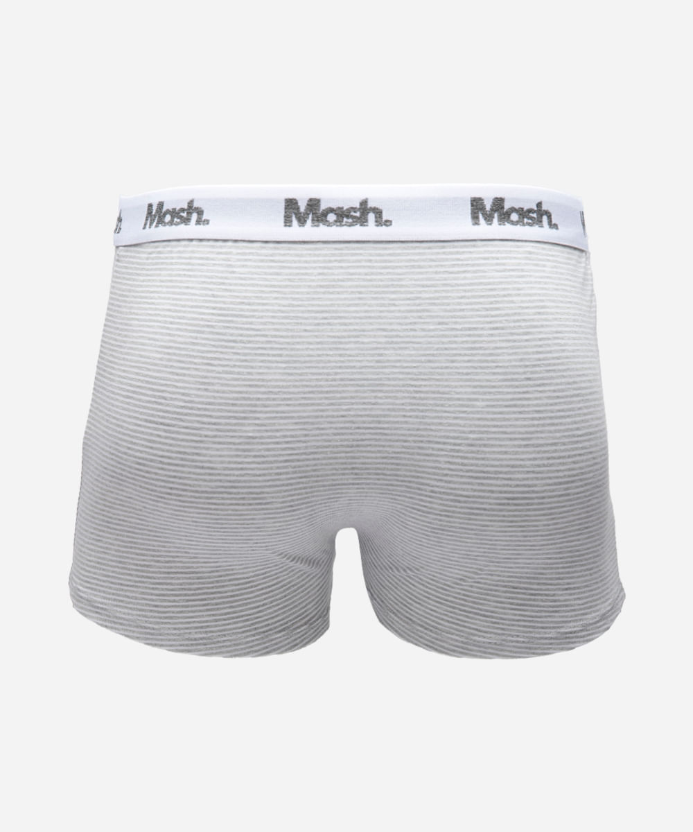 kit de 3 cuecas boxer de algodão mash cinza