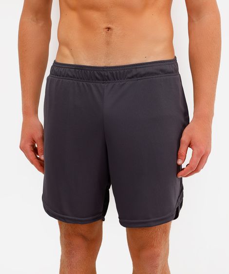 short masculino esportivo texturizado com recorte - chumbo