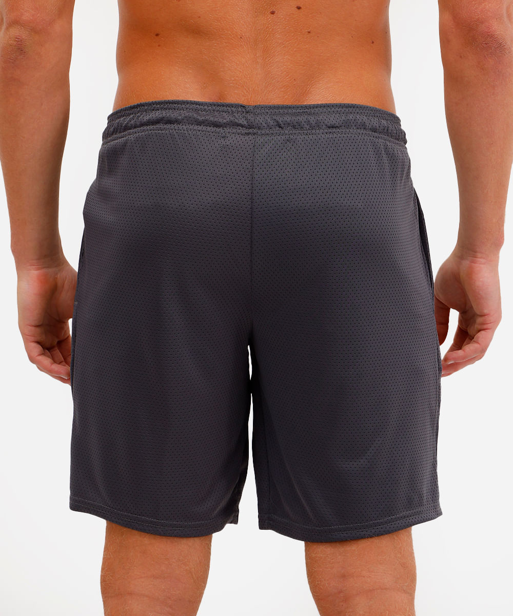 bermuda masculina esportiva ace texturizada - chumbo
