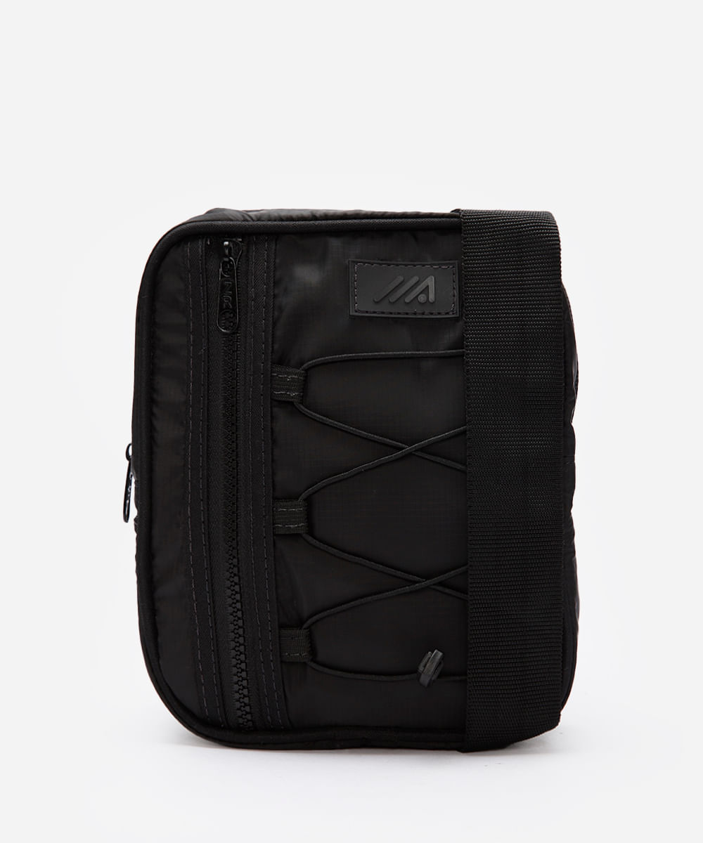 bolsa masculina shoulder esportiva preta