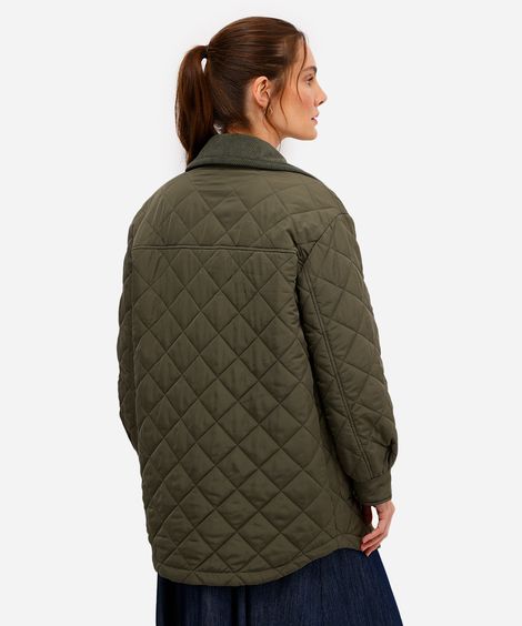casaco alongado feminino matelassê verde