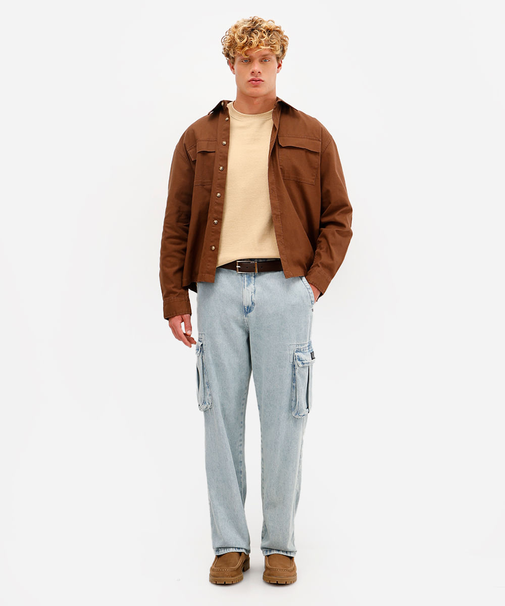 camiseta oversized masculina de moletom sem felpa bege