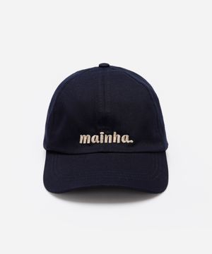 boné aba curva com bordado mainha azul
