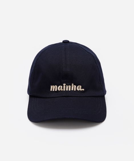 boné aba curva com bordado mainha azul