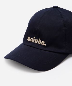 boné aba curva com bordado mainha azul