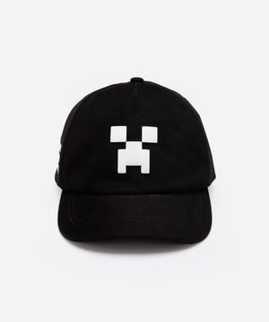 boné infantil minecraft - preto