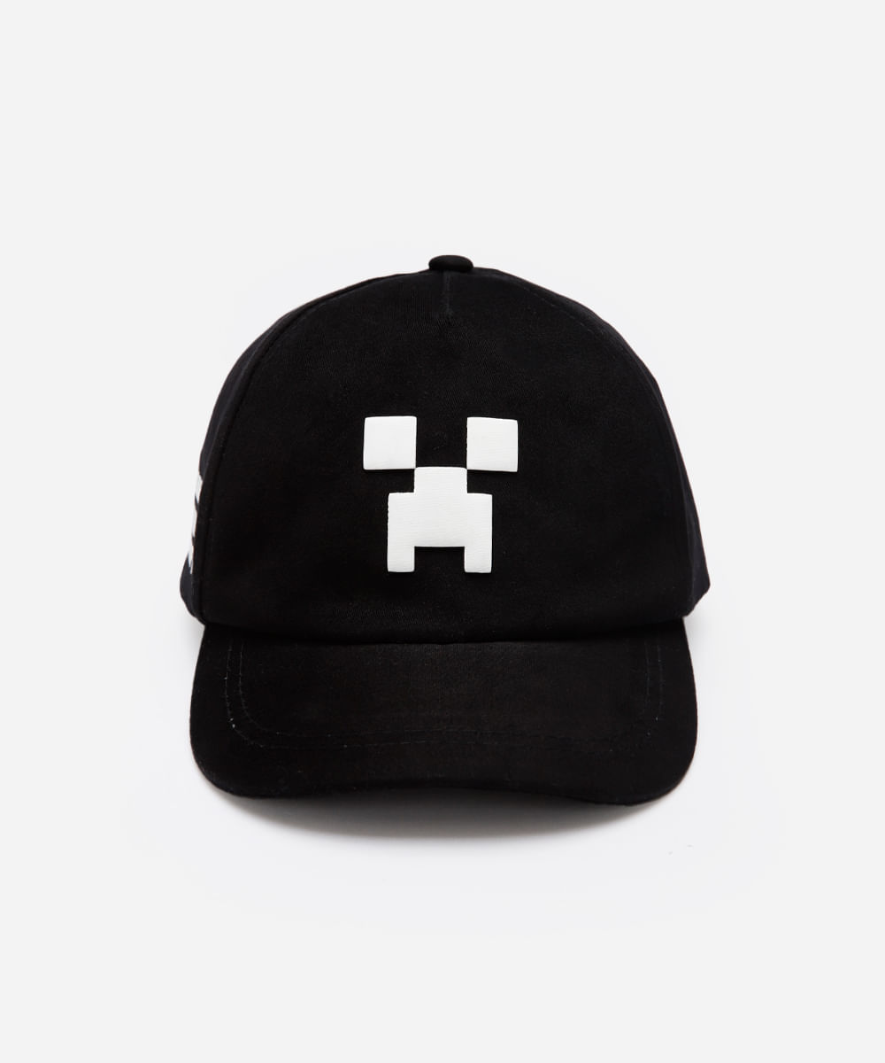 boné infantil minecraft - preto