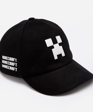boné infantil minecraft - preto