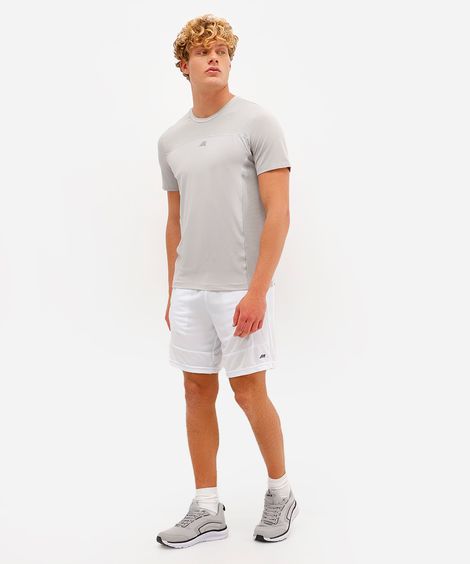 bermuda esportiva masculina com recortes branca