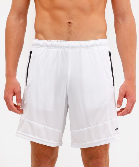 bermuda esportiva masculina com recortes branca
