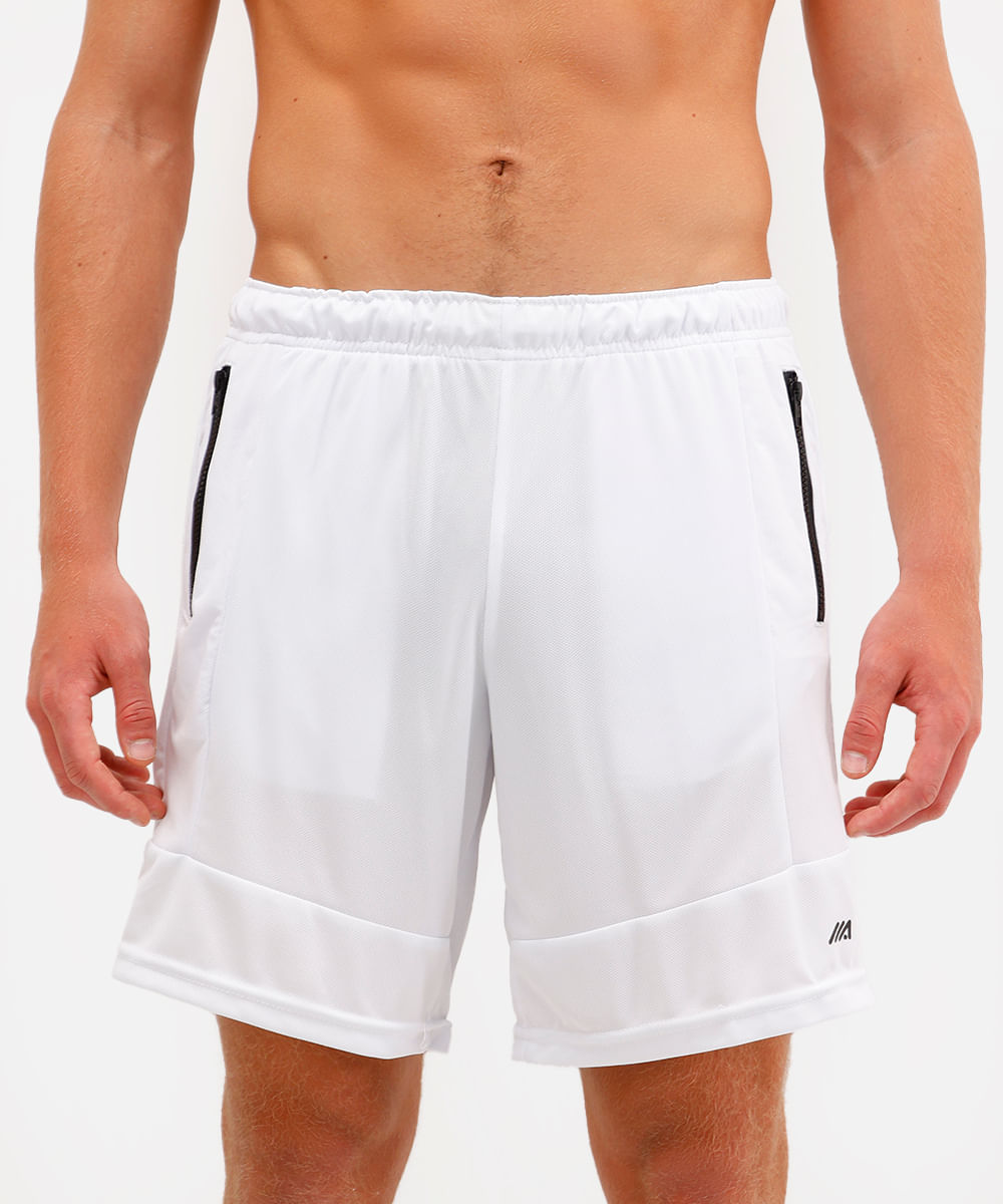 bermuda esportiva masculina com recortes branca