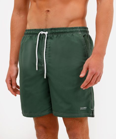 short masculino com costura contrastante verde
