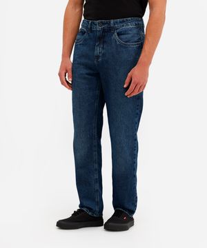 calça reta masculina jeans azul