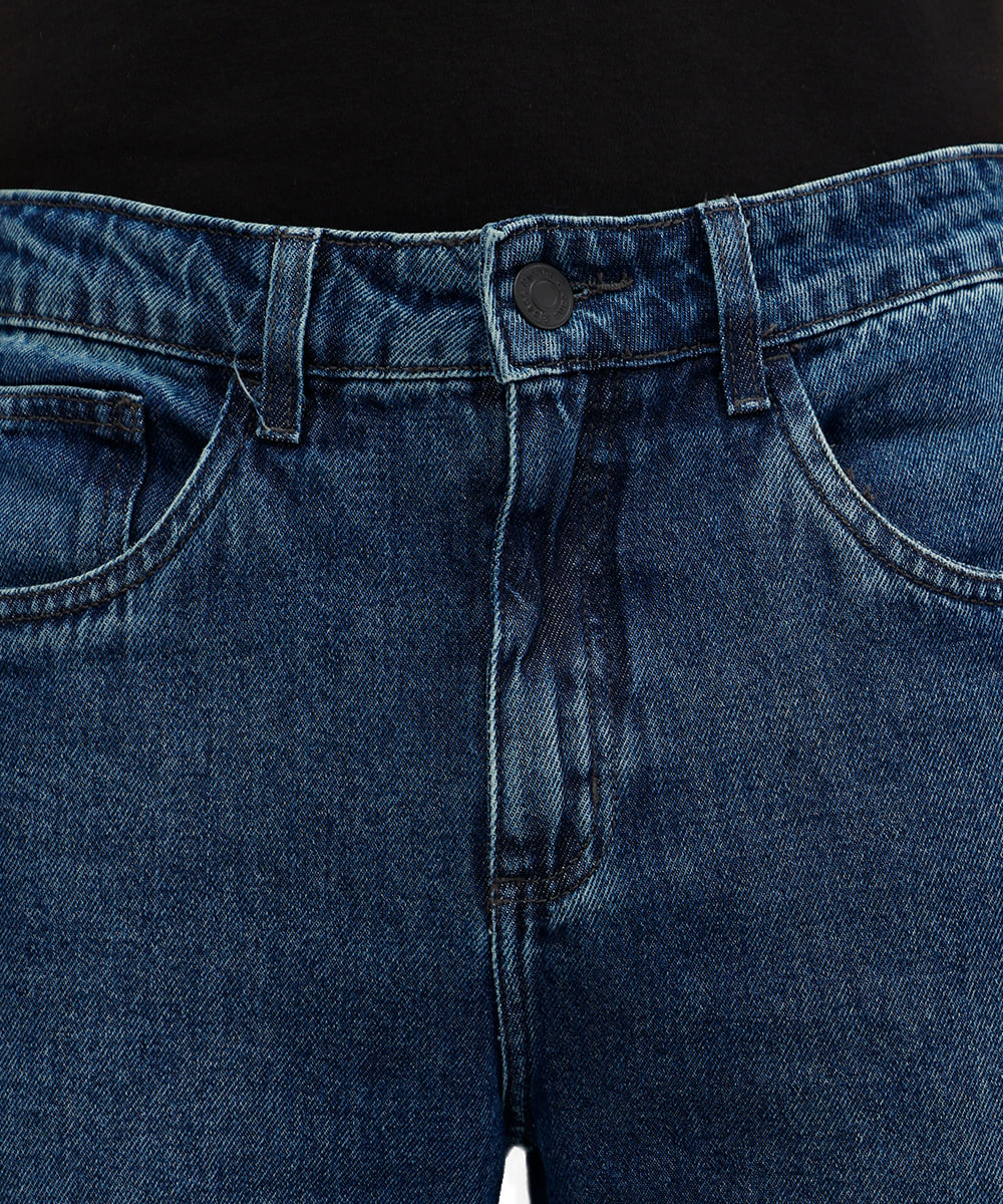 calça reta masculina jeans azul
