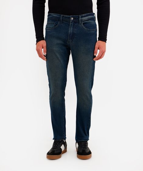 calça slim masculina jeans azul