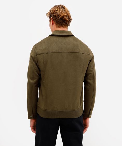 jaqueta bomber masculina de suede verde