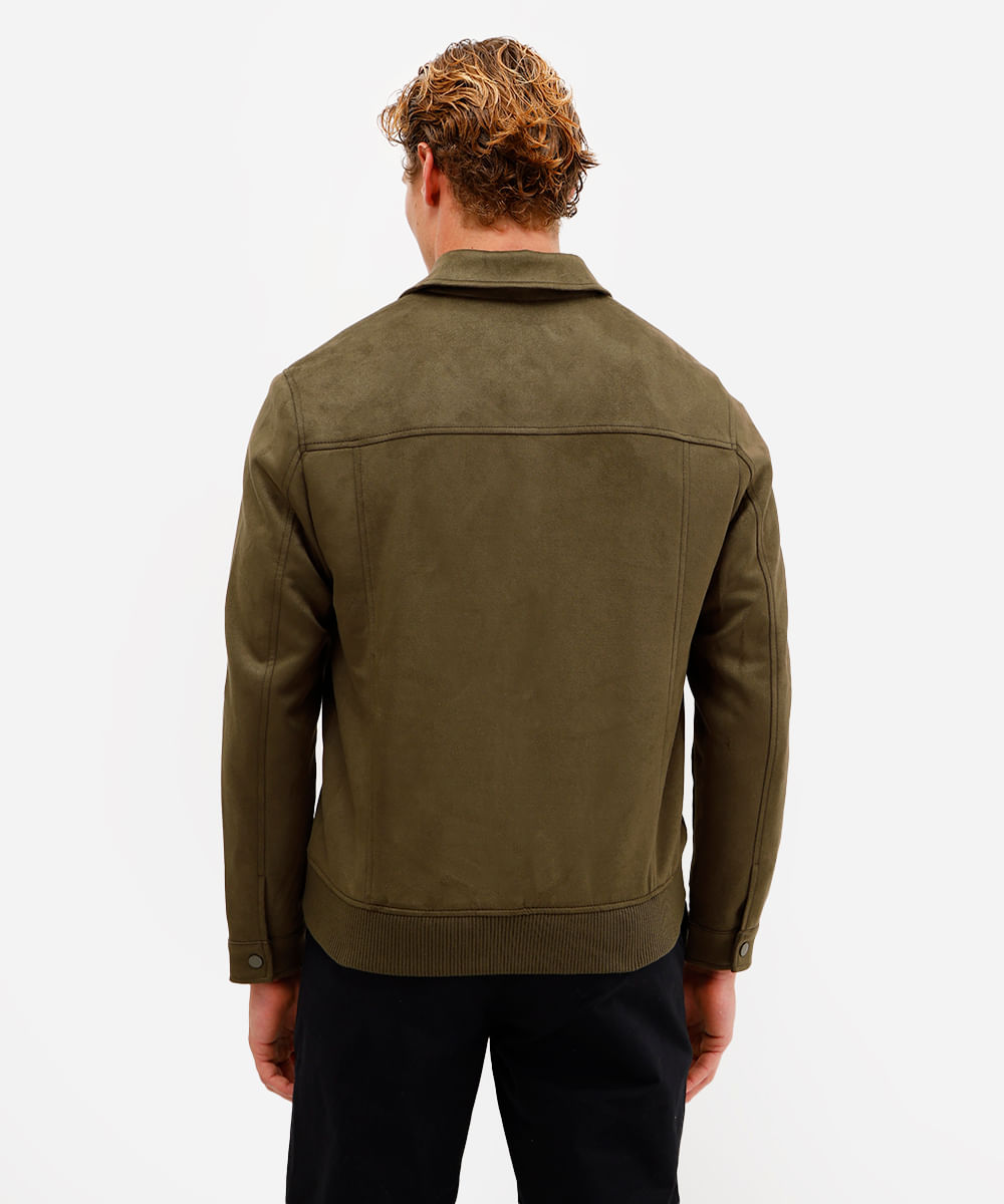 jaqueta bomber masculina de suede verde