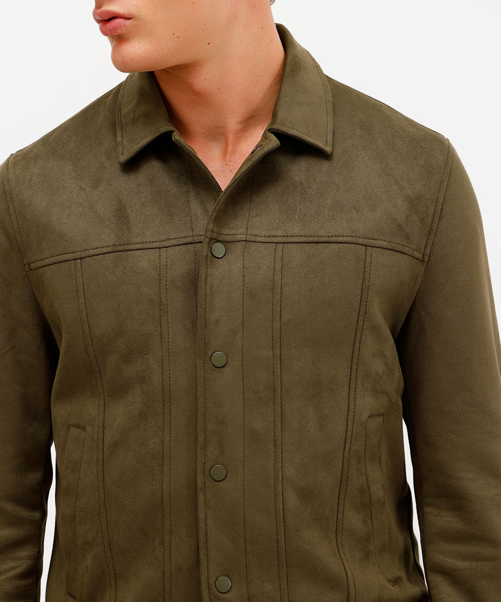 jaqueta bomber masculina de suede verde