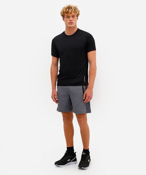 bermuda masculina com recorte lateral cinza