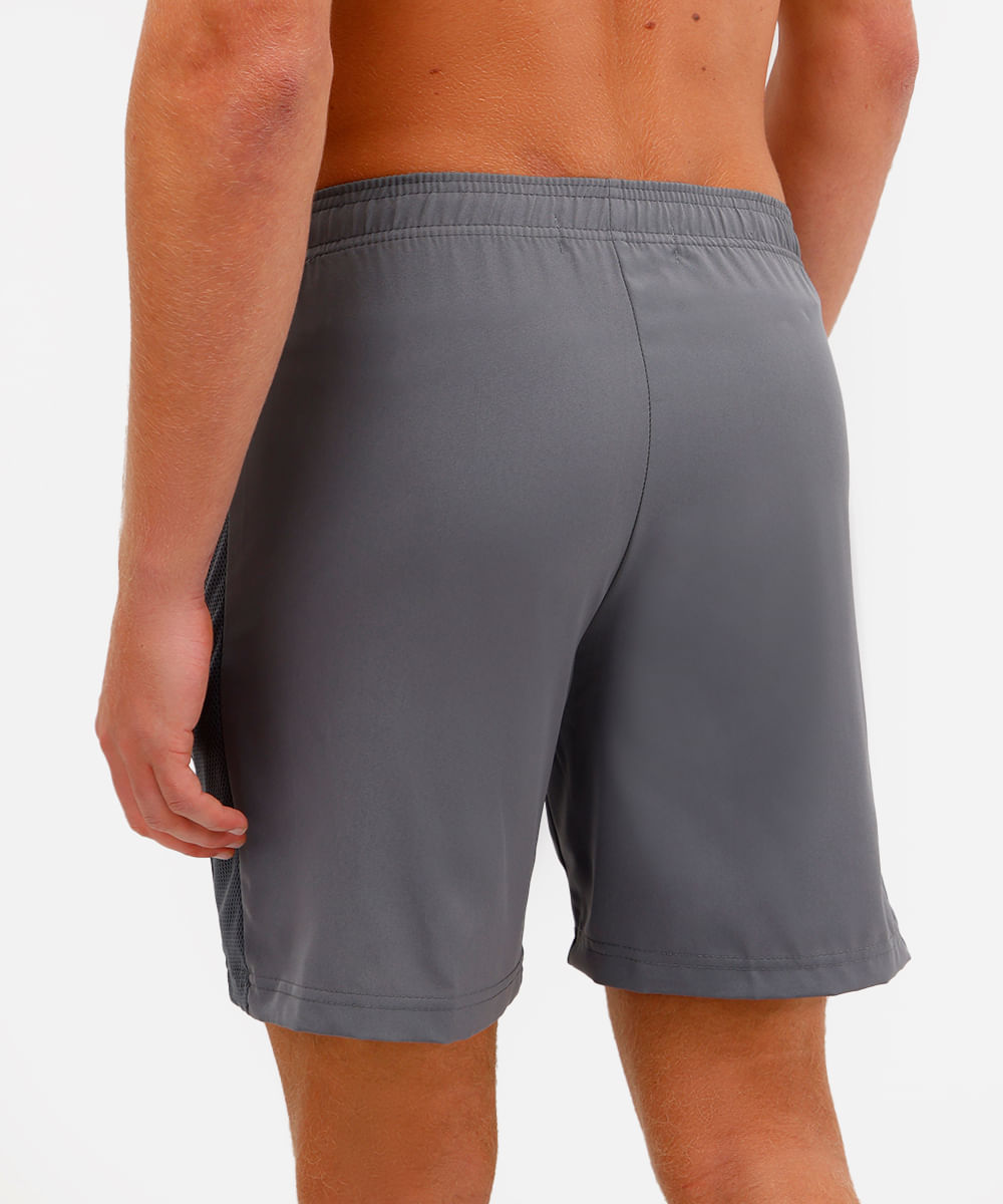 bermuda masculina com recorte lateral cinza
