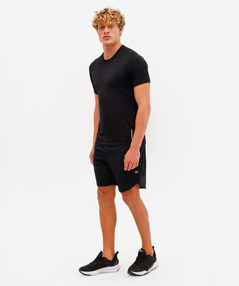 short masculino esportivo texturizado com recorte - verde fluor